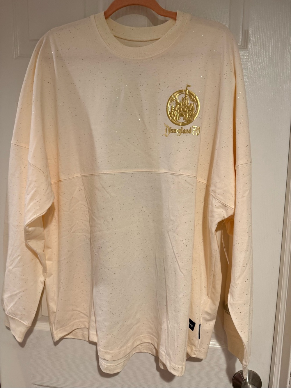 Disneyland 70th Anniversary Cream Glitter Crewneck Sweatshirt